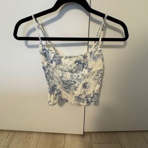 Reformation Floral Print Women's Top - Blue and White